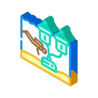 wave farm installation tidal isometric icon vector illustration