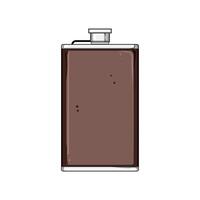 glass flask alcohol cartoon vector illustration