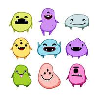 monster character set cartoon vector illustration