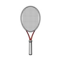 ball tennis racket cartoon vector illustration