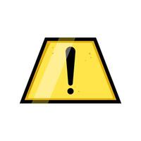 alert yellow warning sign cartoon vector illustration