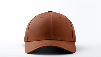 AI generated Photo of Brown Baseball Cap isolated on white background. AI Generated