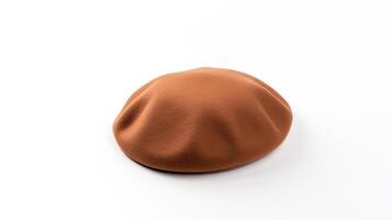 AI generated Photo of Brown Beret Hat isolated on white background. AI Generated