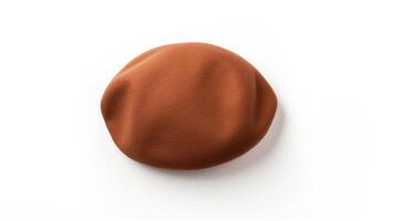 AI generated Photo of Brown Beret Hat isolated on white background. AI Generated