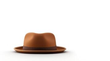 AI generated Photo of Brown Bowler Hat isolated on white background. AI Generated