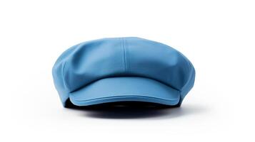 AI generated Photo of Blue Newsboy Cap isolated on white background. AI Generated