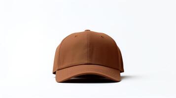 AI generated Photo of Brown Baseball Cap isolated on white background. AI Generated