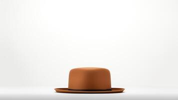 AI generated Photo of Brown Bowler Hat isolated on white background. AI Generated