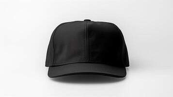 AI generated Photo of Black Military Cap isolated on white background. AI Generated