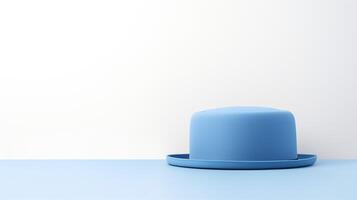 AI generated Photo of Blue Pork Pie Hat isolated on white background. AI Generated