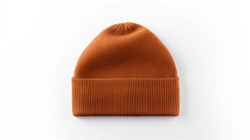 AI generated Photo of Brown Beanie Hat isolated on white background. AI Generated