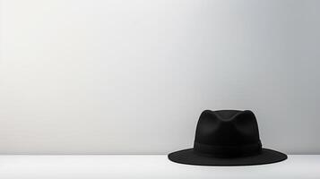 AI generated Photo of Black Fedora Hat isolated on white background. AI Generated