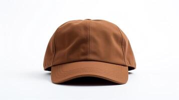 AI generated Photo of Brown Military Cap isolated on white background. AI Generated