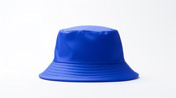 ai generado foto de azul Cubeta sombrero aislado en blanco antecedentes. ai generado