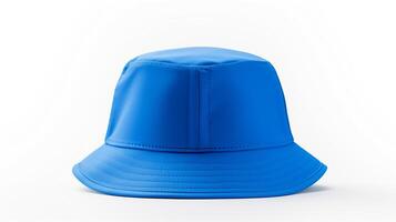 AI generated Photo of Blue Bucket Hat isolated on white background. AI Generated