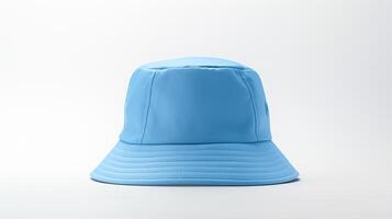 AI generated Photo of Blue Bucket Hat isolated on white background. AI Generated