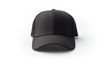 AI generated Photo of Black Trucker Cap isolated on white background. AI Generated