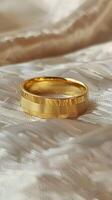 AI generated Wedding band close-up commitment in gold photo