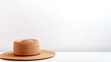 AI generated Photo of Brown Straw hat isolated on white background. AI Generated