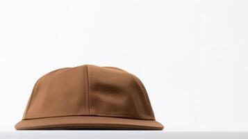 AI generated Photo of Brown Military Cap isolated on white background. AI Generated