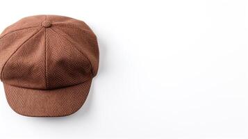 AI generated Photo of Brown Newsboy Cap isolated on white background. AI Generated