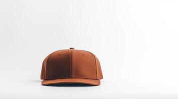 AI generated Photo of Brown Snapback isolated on white background. AI Generated