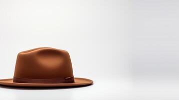 AI generated Photo of Brown Fedora Hat isolated on white background. AI Generated