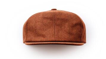 AI generated Photo of Brown Newsboy Cap isolated on white background. AI Generated