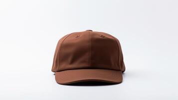 AI generated Photo of Brown Military Cap isolated on white background. AI Generated