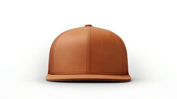 AI generated Photo of Brown Snapback isolated on white background. AI Generated