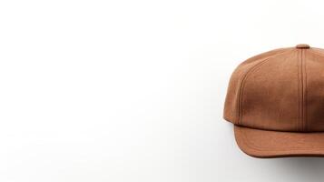 AI generated Photo of Brown Newsboy Cap isolated on white background. AI Generated