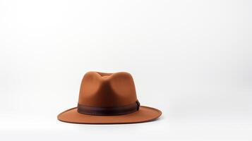 AI generated Photo of Brown Fedora Hat isolated on white background. AI Generated