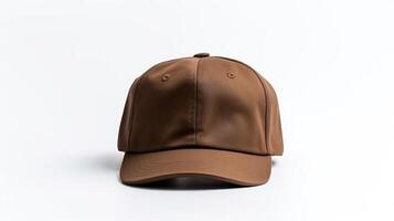 AI generated Photo of Brown Military Cap isolated on white background. AI Generated