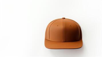 AI generated Photo of Brown Snapback isolated on white background. AI Generated