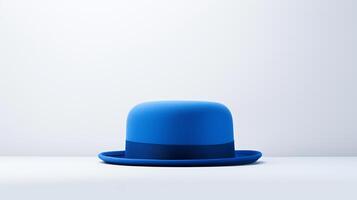 AI generated Photo of Blue Bowler Hat isolated on white background. AI Generated