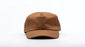 AI generated Photo of Brown Military Cap isolated on white background. AI Generated