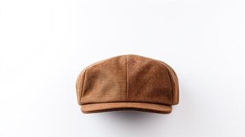 AI generated Photo of Brown Newsboy Cap isolated on white background. AI Generated