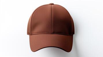 AI generated Photo of Brown Cycling Cap isolated on white background. AI Generated