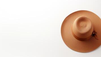 AI generated Photo of Brown Sun hat isolated on white background. AI Generated