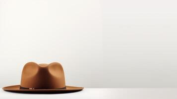 AI generated Photo of Brown Fedora Hat isolated on white background. AI Generated
