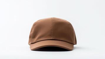 AI generated Photo of Brown Military Cap isolated on white background. AI Generated