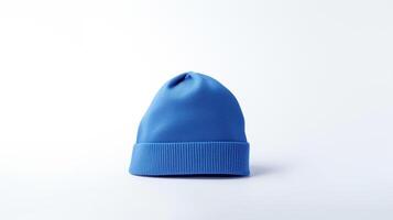 AI generated Photo of Blue Beanie cap isolated on white background. AI Generated