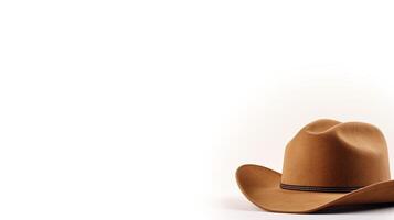 AI generated Photo of Brown Cowboy Hat isolated on white background. AI Generated