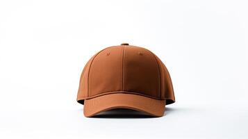 AI generated Photo of Brown Baseball Cap isolated on white background. AI Generated