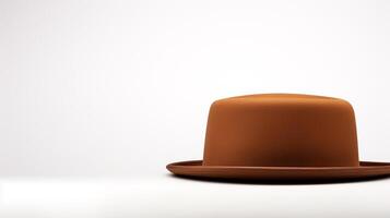 AI generated Photo of Brown Bowler Hat isolated on white background. AI Generated