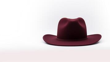 AI generated Photo of Burgundy Cowboy Hat isolated on white background. AI Generated