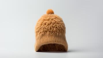 AI generated Photo of Camel Beanie Hat isolated on white background. AI Generated