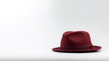 ai generado foto de borgoña sombrero de terciopelo sombrero aislado en blanco antecedentes. ai generado