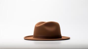 AI generated Photo of Brown Trilby Hat isolated on white background. AI Generated