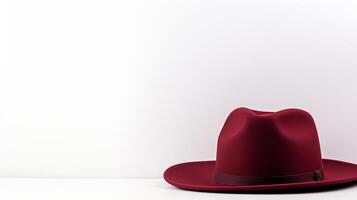 AI generated Photo of Burgundy Cowboy Hat isolated on white background. AI Generated